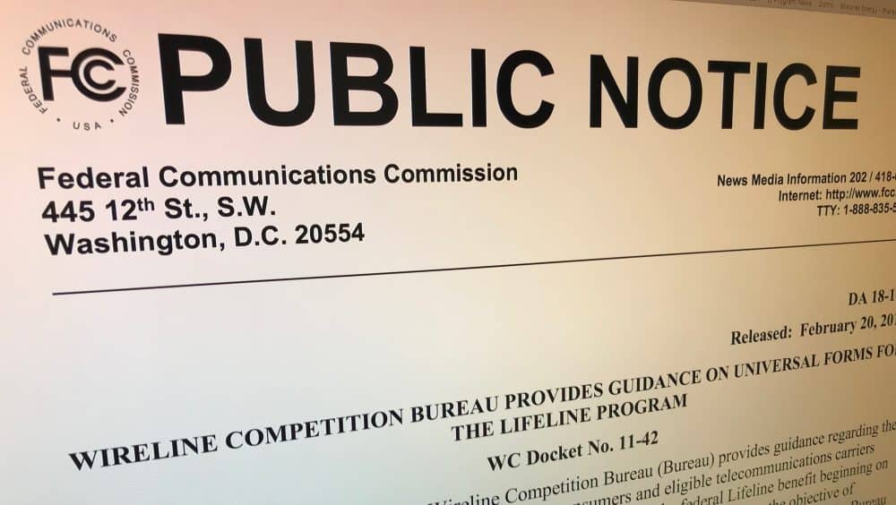 FCC Public Notice Announces Universal Lifeline Forms